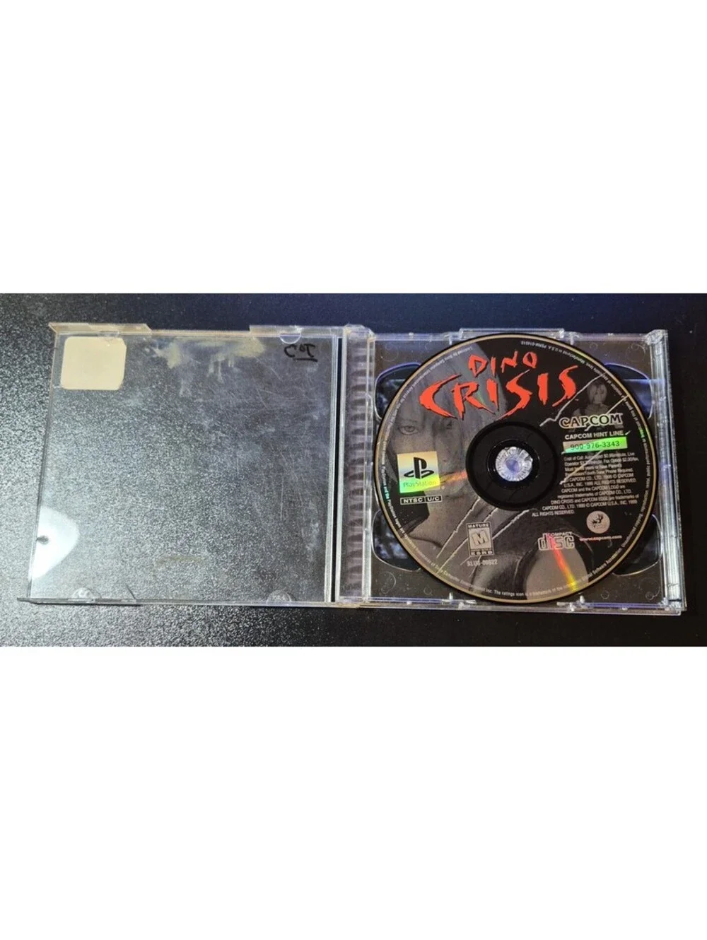 Dino Crisis (Sony PlayStation 1, 1999) Disc & Box No Insert Tested